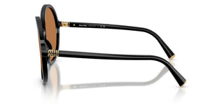 Miu Miu 0MU B02S women Black Round Sunglasses