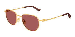 Bottega Veneta Bv1301s Unisex Gold Squared Sunglasses