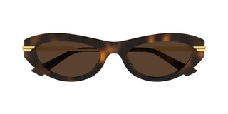 Bottega Veneta BV1368S women Havana Round Sunglasses