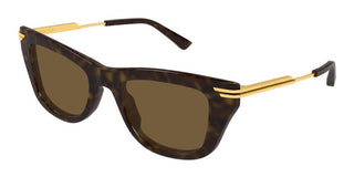 Bottega Veneta BV1369S women Havana Squared Sunglasses