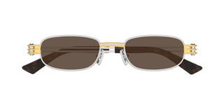 Bottega Veneta BV1381S unisex Silver Rectangle Sunglasses