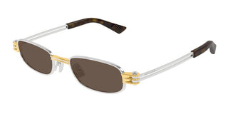 Bottega Veneta BV1381S unisex Silver Rectangle Sunglasses