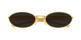 Bottega Veneta BV1386S unisex Gold Oval Sunglasses