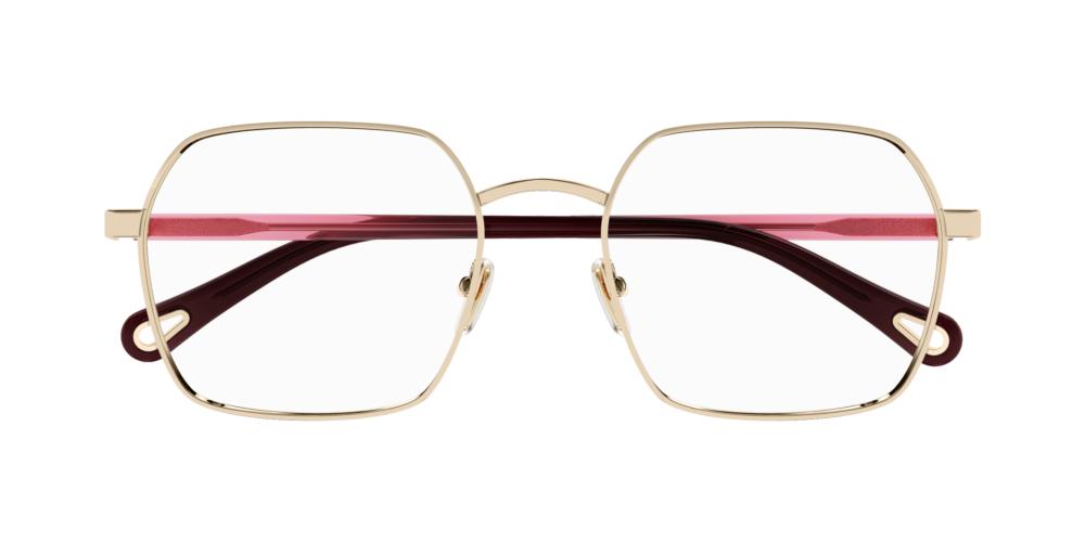 メガネ CHLOE Woman Optical frames Yellow Gold CH0268O 002 Chloe CH0268O 002 - Gold Eyeglasses for Woman | LookerOnline