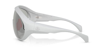 Moncler Contrast Me8010 Unisex Silver Shield Sunglasses