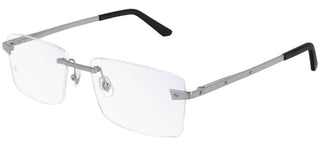 Cartier Santos de Cartier CT0167O men Silver Geometric Eyeglasses