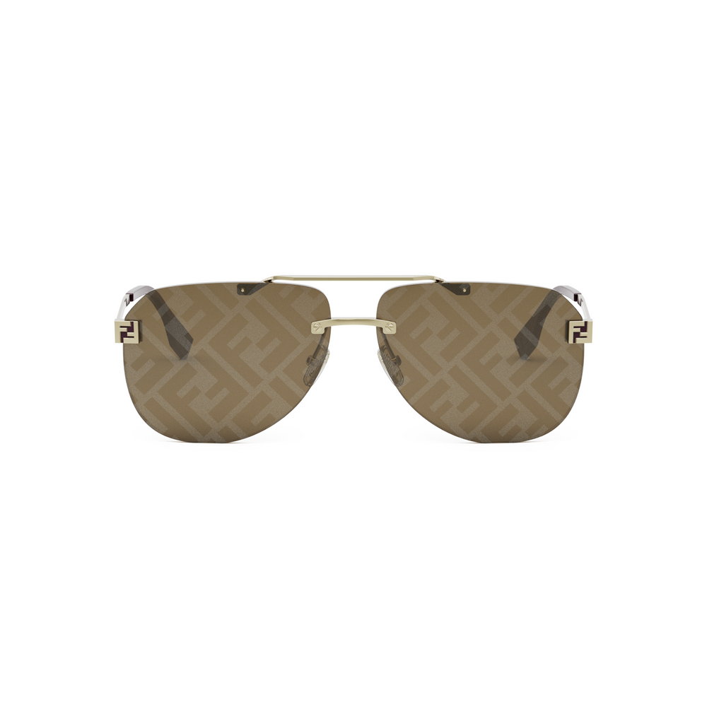 Fendi Aviator Fendi Sky Fe40115U‎ Sunglasses Brown Lens Gold Frame Made in Italy Fendi Fendi Sky Fe40115U L (61 - 13) with Brown lenses and  main image 2