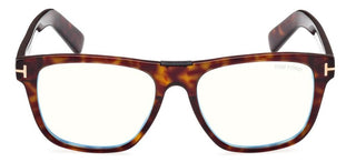 Tom Ford FT5902-B BLUE BLOCK men Havana Squared Eyeglasses