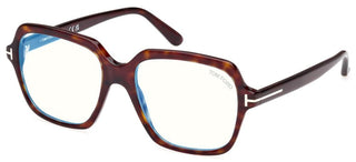 Tom Ford FT5908-B BLUE BLOCK women Havana Geometric Eyeglasses