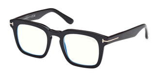 Tom Ford Ft6025-b Blue Block Unisex Black Squared Eyeglasses