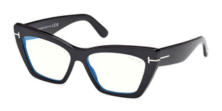 Tom Ford Ft6026-b Blue Block Women Black Cat Eye Eyeglasses