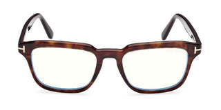 Tom Ford Ft6032-b Blue Block Unisex Havana Squared Eyeglasses