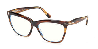 Tom Ford FT6064-B BLUE BLOCK unisex Havana Butterfly Eyeglasses
