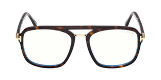 Tom Ford FT6086-B BLUE BLOCK unisex Havana Geometric Eyeglasses