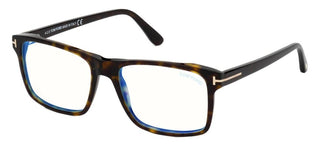 Tom Ford FT 5682-B BLUE BLOCK men Havana Geometric Eyeglasses