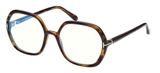 Tom Ford FT 5814-B BLUE BLOCK women Havana Geometric Eyeglasses