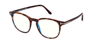 Tom Ford FT 5832-B BLUE BLOCK unisex Havana Geometric Eyeglasses