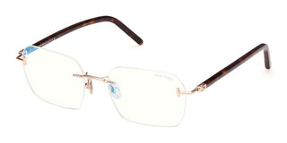 Tom Ford FT 5934-B BLUE BLOCK men Gold Geometric Eyeglasses