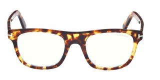 Tom Ford FT 5939-B BLUE BLOCK men Havana Geometric Eyeglasses