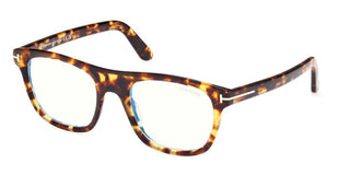 Tom Ford FT 5939-B BLUE BLOCK men Havana Geometric Eyeglasses