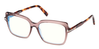 Tom Ford FT 5947-B BLUE BLOCK unisex Brown Geometric Eyeglasses