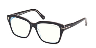 Tom Ford FT 5955-B BLUE BLOCK women Black Geometric Eyeglasses