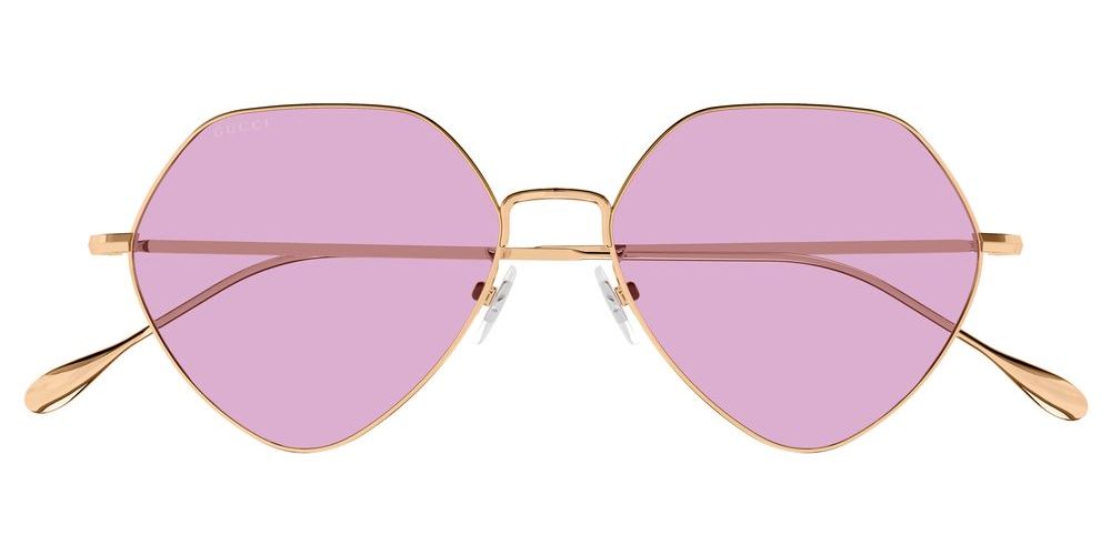 Gucci GG1182S 004 Sunglasses Rose Gold Geometric Frame, Pink Lenses GG1182S 004 Rose Gold/Pink main image 2