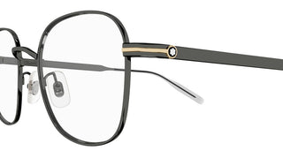 Montblanc MB0238OK men Ruthenium Geometric Eyeglasses