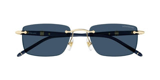 Montblanc MB0344S men Gold Squared Sunglasses