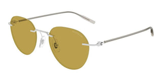 Montblanc MB0428S men Silver Round Sunglasses