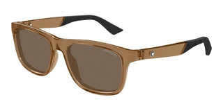 Montblanc MB0432S men Brown Squared Sunglasses