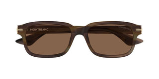 Montblanc MB0436S men Havana Rectangle Sunglasses