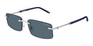 Montblanc MB0443S men Silver Rectangle Sunglasses