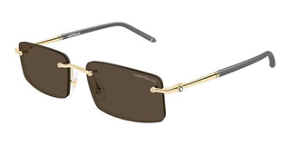 Montblanc MB0443S men Gold Rectangle Sunglasses