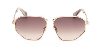 Max Mara Miller 4 Mm0143 Unisex Gold Geometric Sunglasses