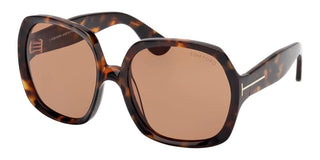 Tom Ford SAFFRON FT1221 unisex Havana Geometric Sunglasses