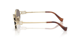 Miu Miu SMU 52YS women Gold Round Sunglasses