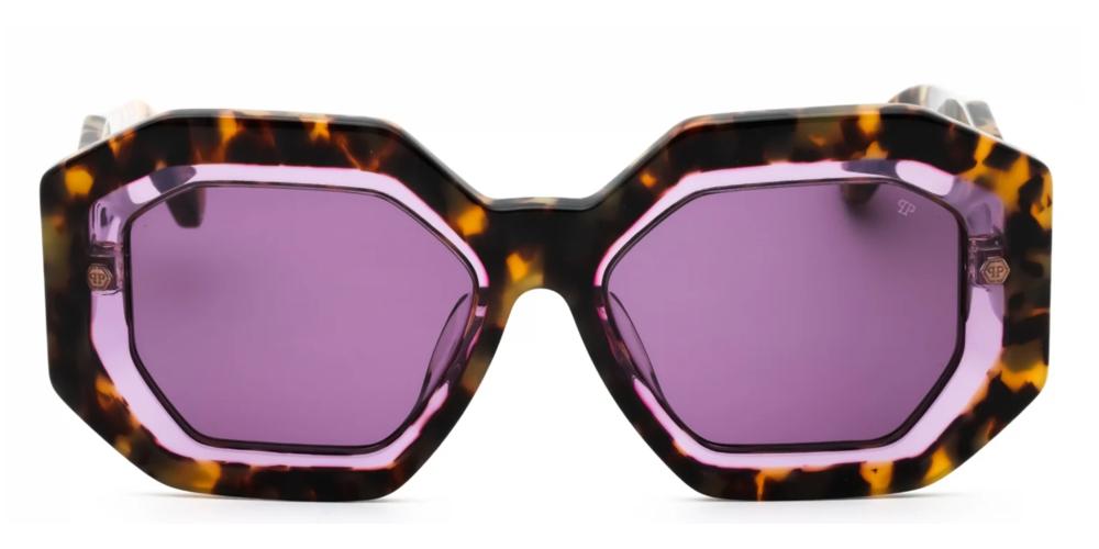 Philipp Plein Spp098m Unisex Havana Geometric Sunglasses  display picture 2