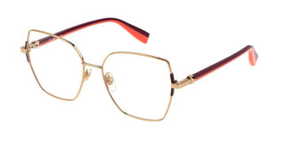 Furla Vfu726 Unisex Gold Squared Eyeglasses