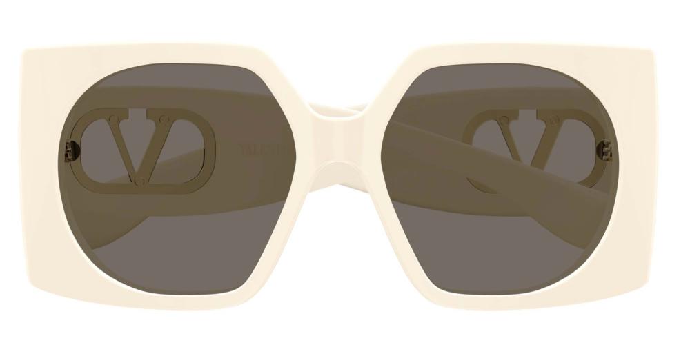 Valentino VG0002S Sunglasses 4 Ivory Valentino VG0002S Sunglasses 004 Ivory Grey Rectangular  main image 4