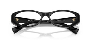 Miu Miu 0mu 03zv Women Black Oval Eyeglasses
