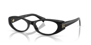 Miu Miu 0mu 03zv Women Black Oval Eyeglasses