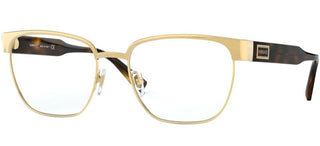 Versace 90S VINTAGE LOGO VE 1264 men Gold Geometric Eyeglasses
