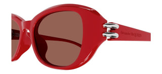 Alexander Mcqueen Am0470s Women Red Oval Sunglasses
