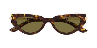 Alexander Mcqueen Am0520s Women Havana Cat Eye Sunglasses