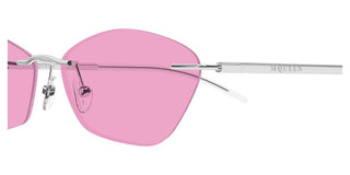 Alexander Mcqueen Am0525s Unisex Silver Geometric Sunglasses