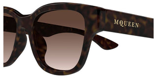 Alexander McQueen AM0528SA unisex Havana Squared Sunglasses