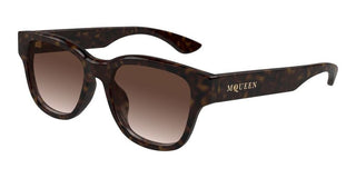 Alexander McQueen AM0528SA unisex Havana Squared Sunglasses
