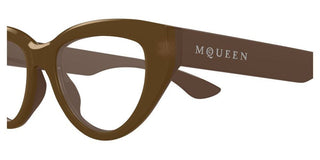 Alexander McQueen AM0529O women Brown Cat Eye Eyeglasses