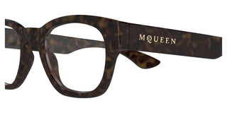 Alexander McQueen AM0530O men Havana Geometric Eyeglasses